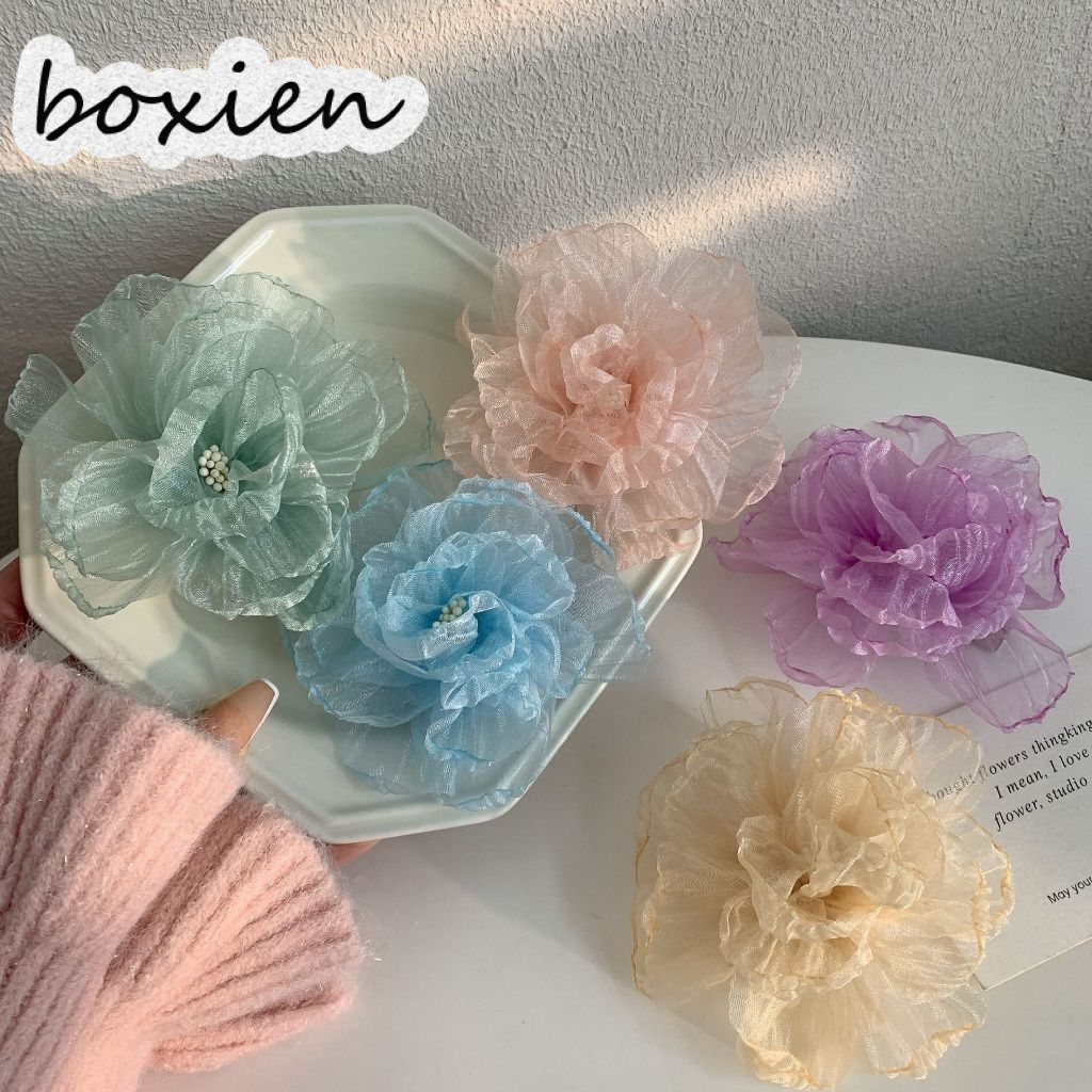 boxien เทพนิยายสไตล์หวานกิ๊บน้ำตาลผู้หญิงตัวละครสไตล์ผมแบ่งระเบิดผมตาข่ายปก Camellia สไตล์เป็ดบิลอุปกรณ์ผมแฟชั่น ราคา 13 บาท*ส่งฟรี