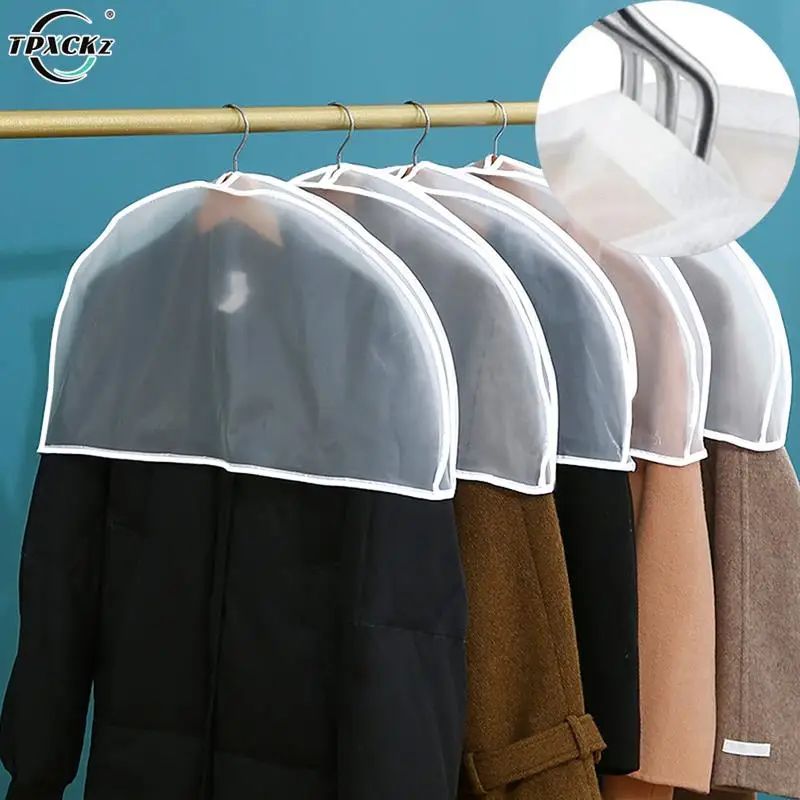1/5pcs Dust Cover Clothes Hanging Dress Suit Coat Garment Protector Storage Bag Case Shoulder Dustproof Wardrobe Organizer ราคา 153 บาท*ส่งฟรี