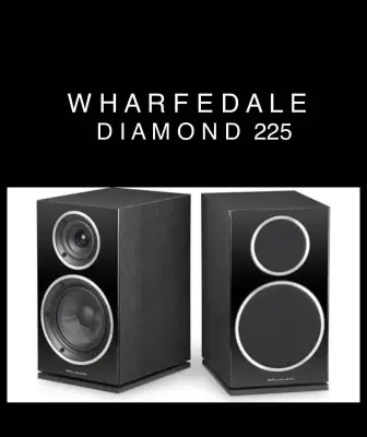 WHARFEDALE DIAMOND 225 (Black), BOOKSHELF LOUDSPEAKER, STEREO, HOME CINEMA