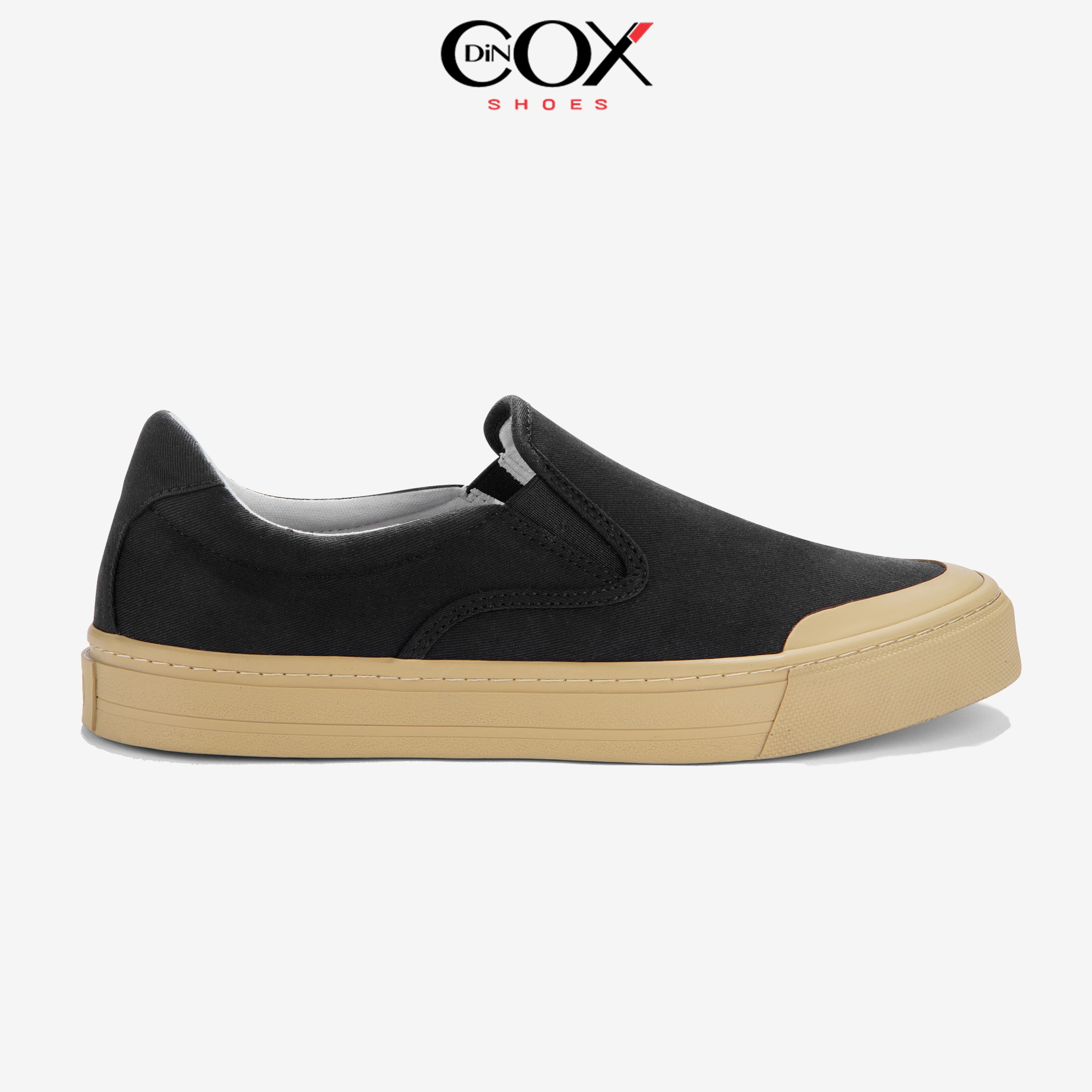 Giày lười sneaker da nam dincox dc20 black đơn giản, lịch lãm dincox