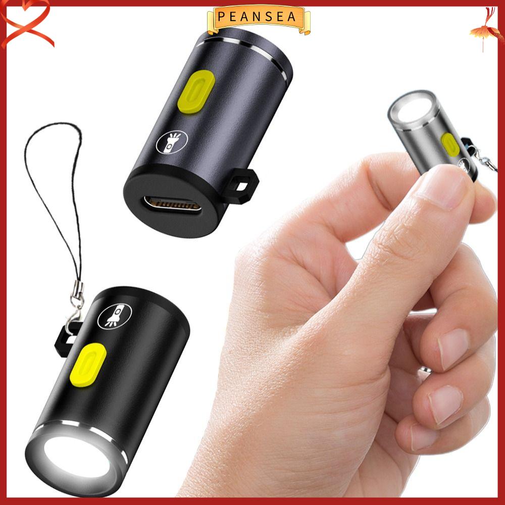PEANSEA 230 Lumens cao Đèn pin mini Type-C Có dây buộc Đèn pin bỏ túi  Cắm và chơi Đèn pin móc khóa Chiếu sáng ngoài trời
