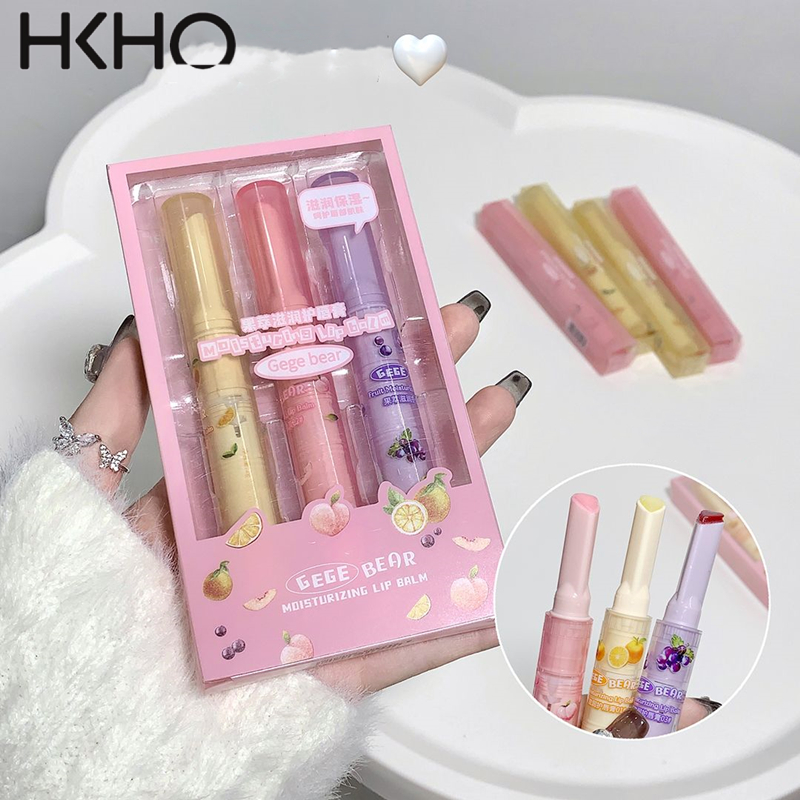 Hkho trái cây dưỡng ẩm Lip Balm đèn nước gương Son Bóng Rắn Son bóng Bộ Son môi