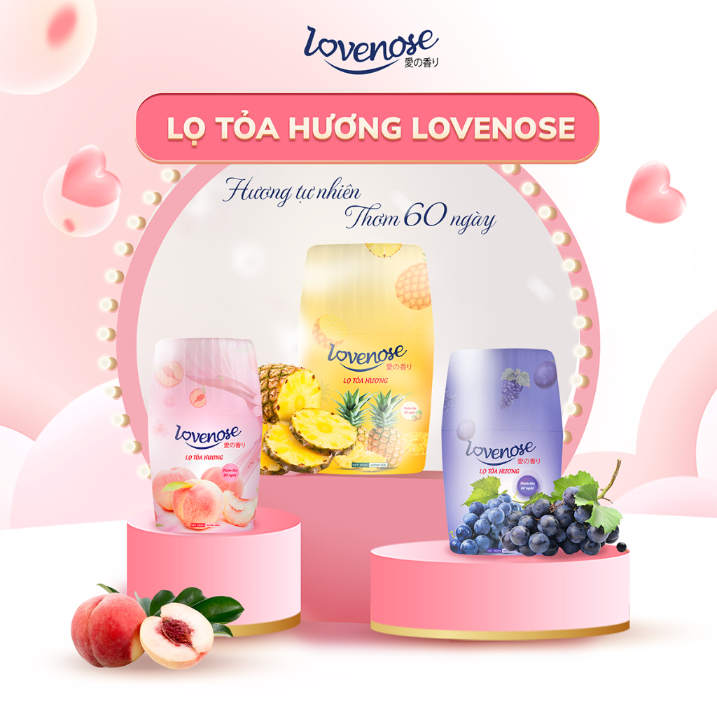 Lọ tỏa hương Lovenose hương thơm tự nhiên khử mùi sáp thơm phòng 250ml, Lưu hương 60 ngày