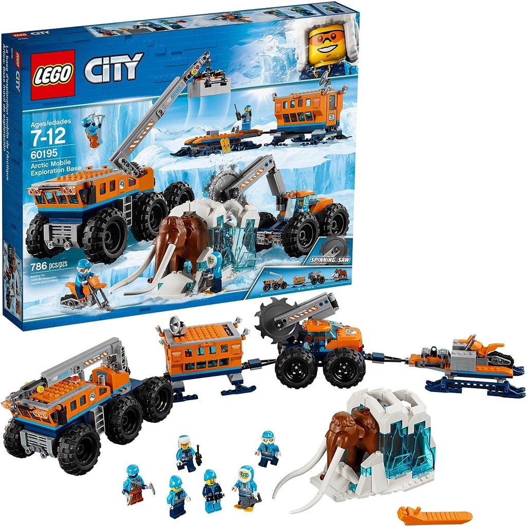 LEGO City Arctic Mobile Exploration Base 60195 Building Kit Snowmobile Toy and Rescue Game (786 Piec