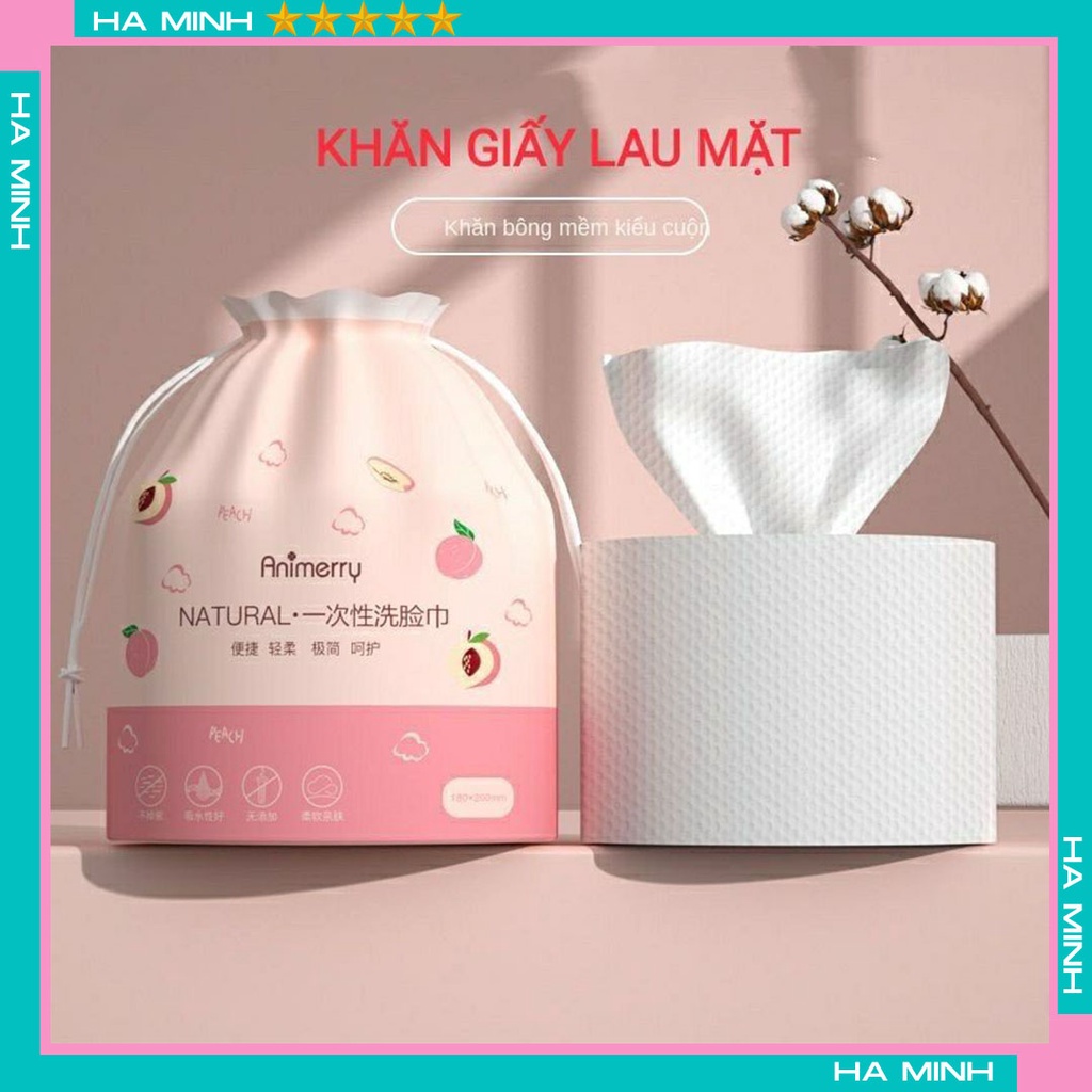 Khăn Mặt Khô Animerry Dùng 1 Lần lau khô, lau ướt, giấy lau mặt dùng 1 lần