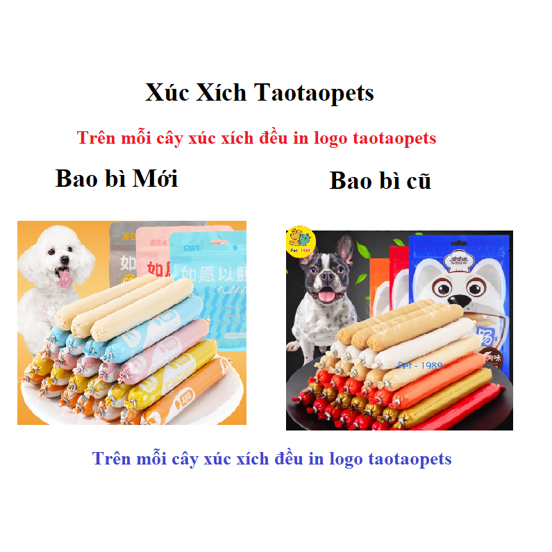 Xúc xích taotaopet dinh dưỡng cho chó mèo 30 cái ( 1 túi ) Pet1989