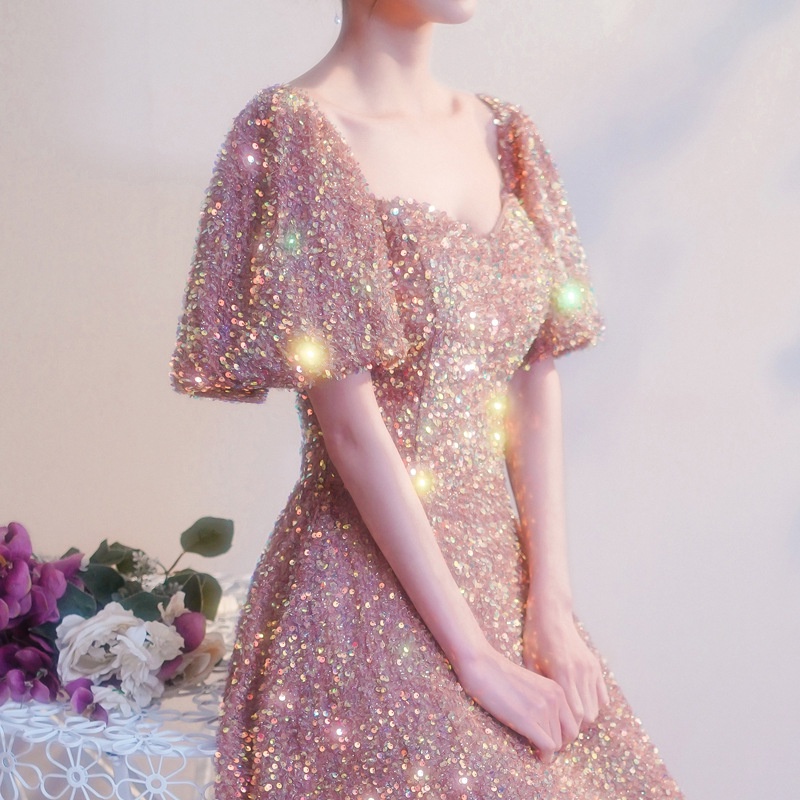 sequin dress for sale philippines Backless V-Neck Sparkly Long Sexy Sequin Prom Dress Light Blue / 4