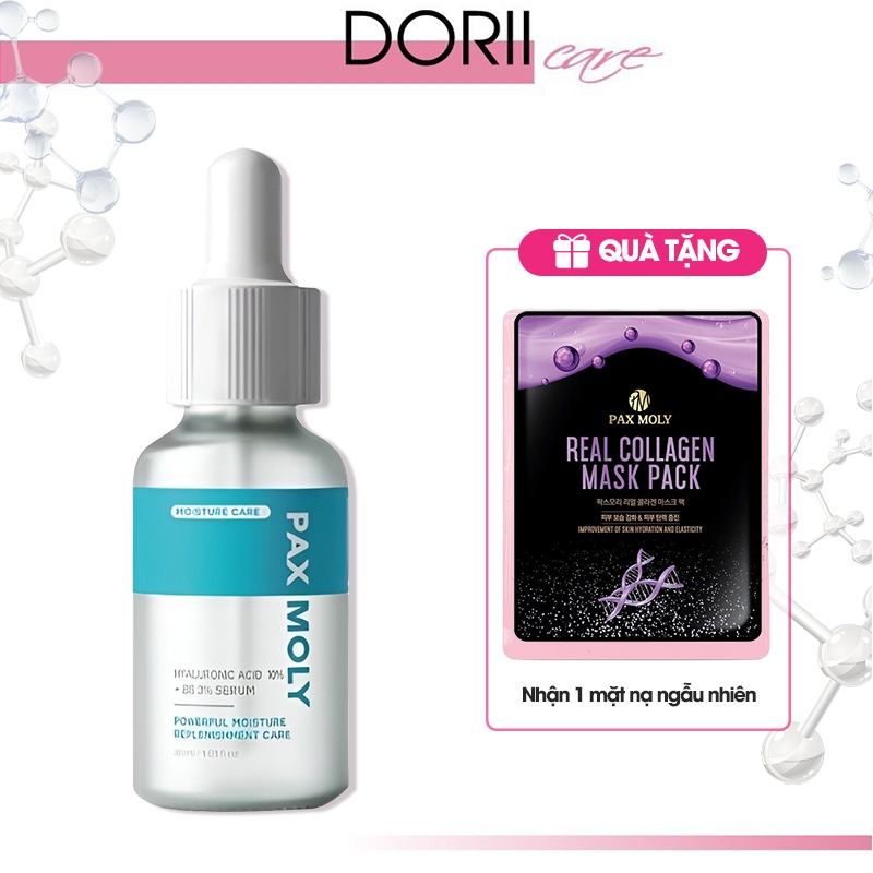 Tinh chất dưỡng ẩm và hỗ trợ khôi phục làn da Pax Moly Hyaluronic Acid 10% + B5 3% Serum 30ml tặng mặt nạ PaxMoly