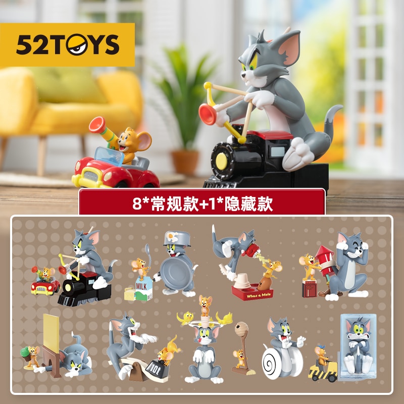52toys Hộp đồ chơi sưu tập Tom và Jerry brawls, con số dễ thương, đồ trang trí để mặt bàn, đồ chơi sưu tập, anime merch