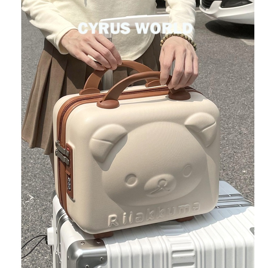 COD CYRUS WORLD Vali Du Lịch Mini 47cm Hình Gấu Hoạt Hình Siêu Nhẹ Ốp túi đựng mỹ phẩm MKJNDJHMJGNFG