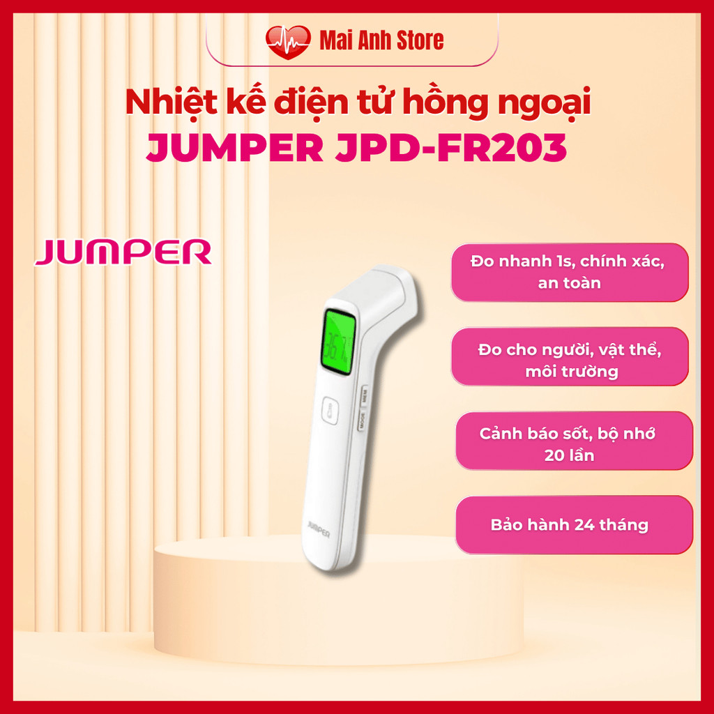 Nhiệt kế điện tử,nhiệt kế hồng ngoại JUMPER JPD-FR203 đo riêng cho người lớn và trẻ nhỏ BH 2 năm