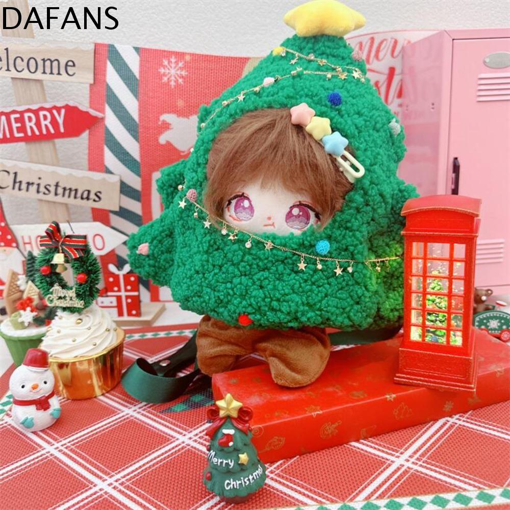 DAFANS Đeo Chéo Quần áo búp bê cotton 20cm Cây giáng sinh Vải nhung lông Quần áo đồ chơi vải nhung lông Quà Tặng trẻ em Thay đổi Bộ quần áo búp bê nhồi bông Búp bê vải bông 20cm
