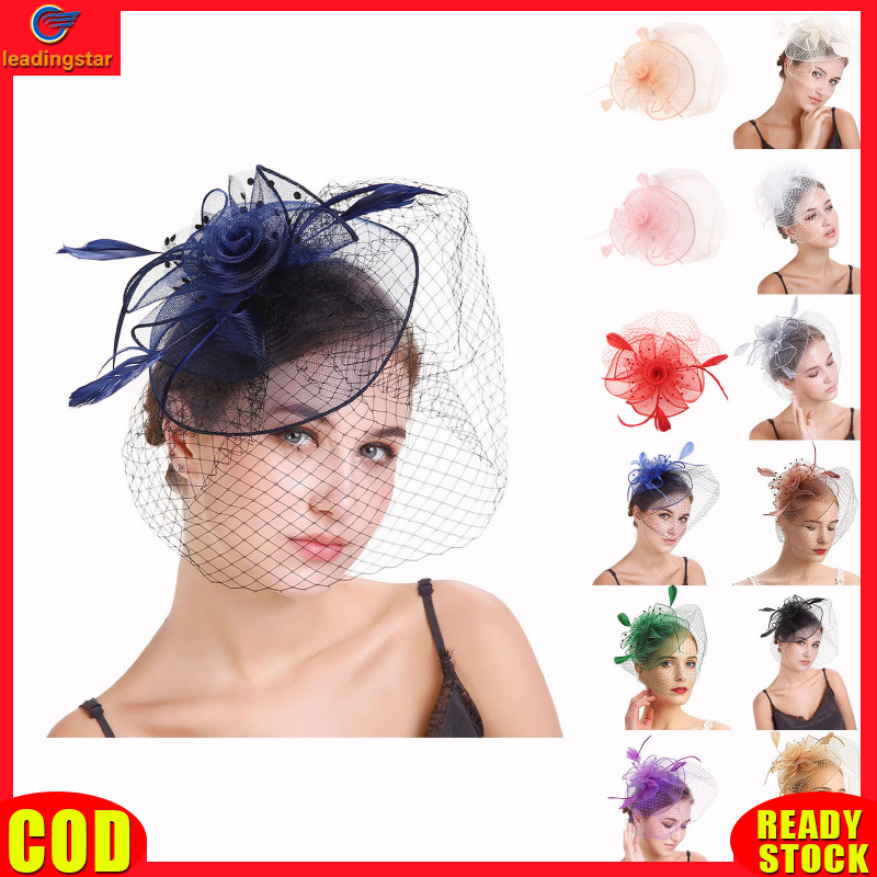 LeadingStar RC Authentic Women Fascinators Headbands Tea Party Hat Mesh Headband Halloween Christmas DayTea Party Headwear Cocktail Feathers Hair Clip For Girls And Women - ยี่ห้อ LeadingStar ราคา 160 บาท*ส่งฟรี