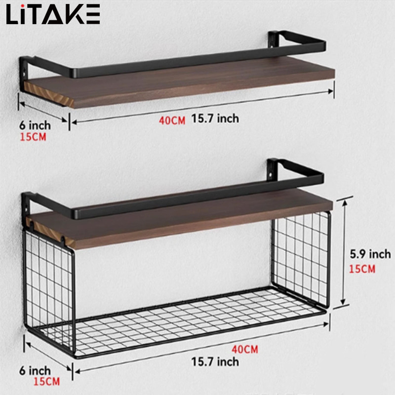 Modern Minimalist Floating Shelf With Storage Basket Easy Assembly Bathroom Storage Rack For Bedroom Bathroom Living Room Decor ราคา 503 บาท*ส่งฟรี