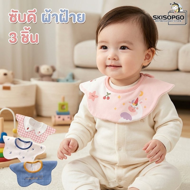 Love Cozy 【Dimama】Cod Apron, Children's Apron, Cotton Gauze Fabric Newborn Baby Lace Apron, Waterproof ราคา 225 บาท*ส่งฟรี