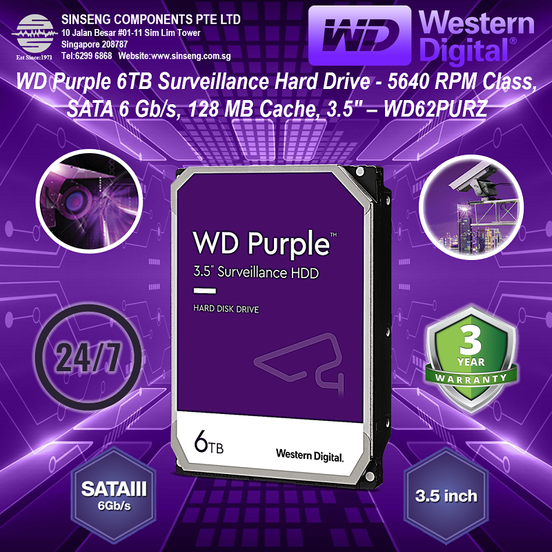 wd purple 6tb surveillance hard disk drive