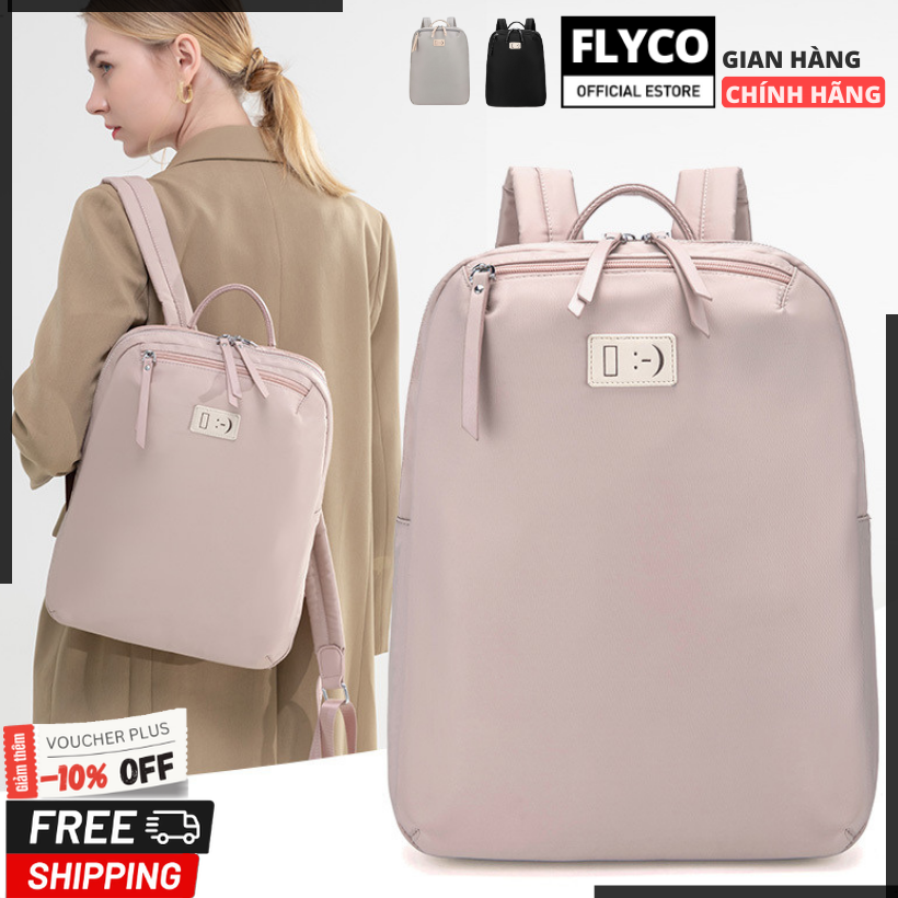High -class Korean waterproof backpack, high -end Korean fashion laptop MacBook 14inch Flyco - Genuine - Office for traveling for men and women's suitcases wit Dell Asus shocking bags of biological leather backpacks for small min A8 A14