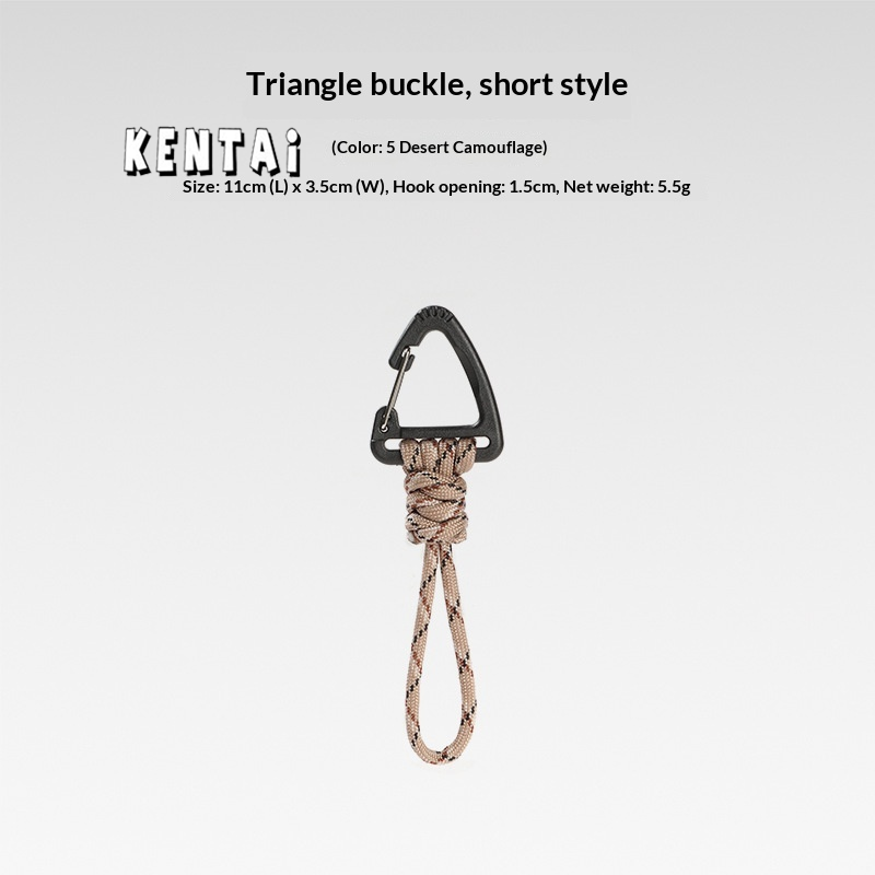 Outdoor Multi-Functional Triangle Carabiner Keychain with Braided Rope for Camping and Survival ราคา 23 บาท*ส่งฟรี