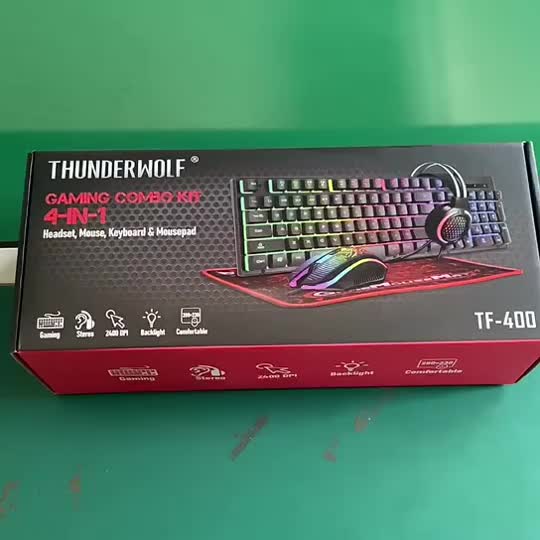 Thunderwolf 4 In 1 Gaming Combo Wired Keyboard Mouse Headset Mouse Pad –  Gadgetize
