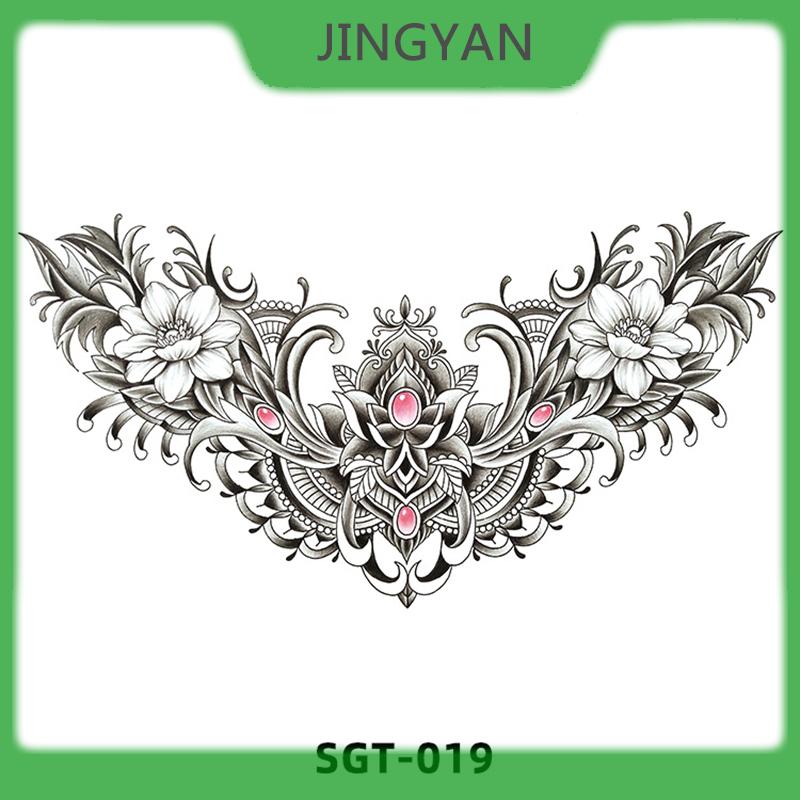 JINGYAN Miếng dán hình xăm tạm thời hình xăm giả nghệ thuật vai ngực cơ thể chống nước