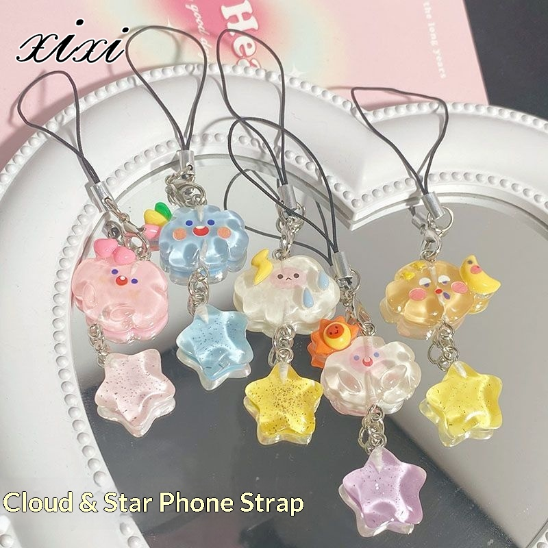 XiXi สายโทรศัพท์น่ารักแบบเมฆเรืองแสงและดาวประกายพร้อมสีหน้าคิวท์สำหรับเด็กและนักเรียน ราคา 10 บาท*ส่งฟรี