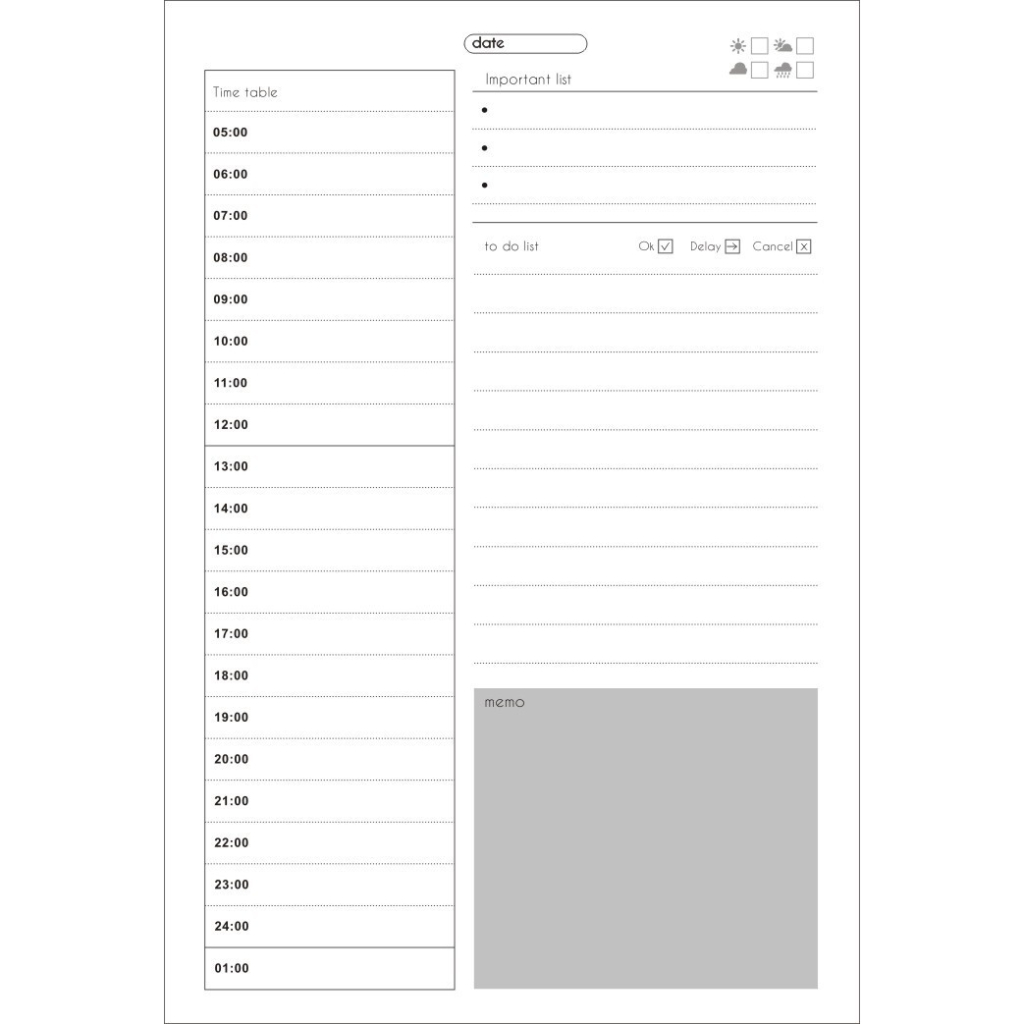 (SG) 60pcs B5 Weekly Monthly Planner To Do List Memo Pad Time Manager Notebook Simple School Office Stationery Supplies