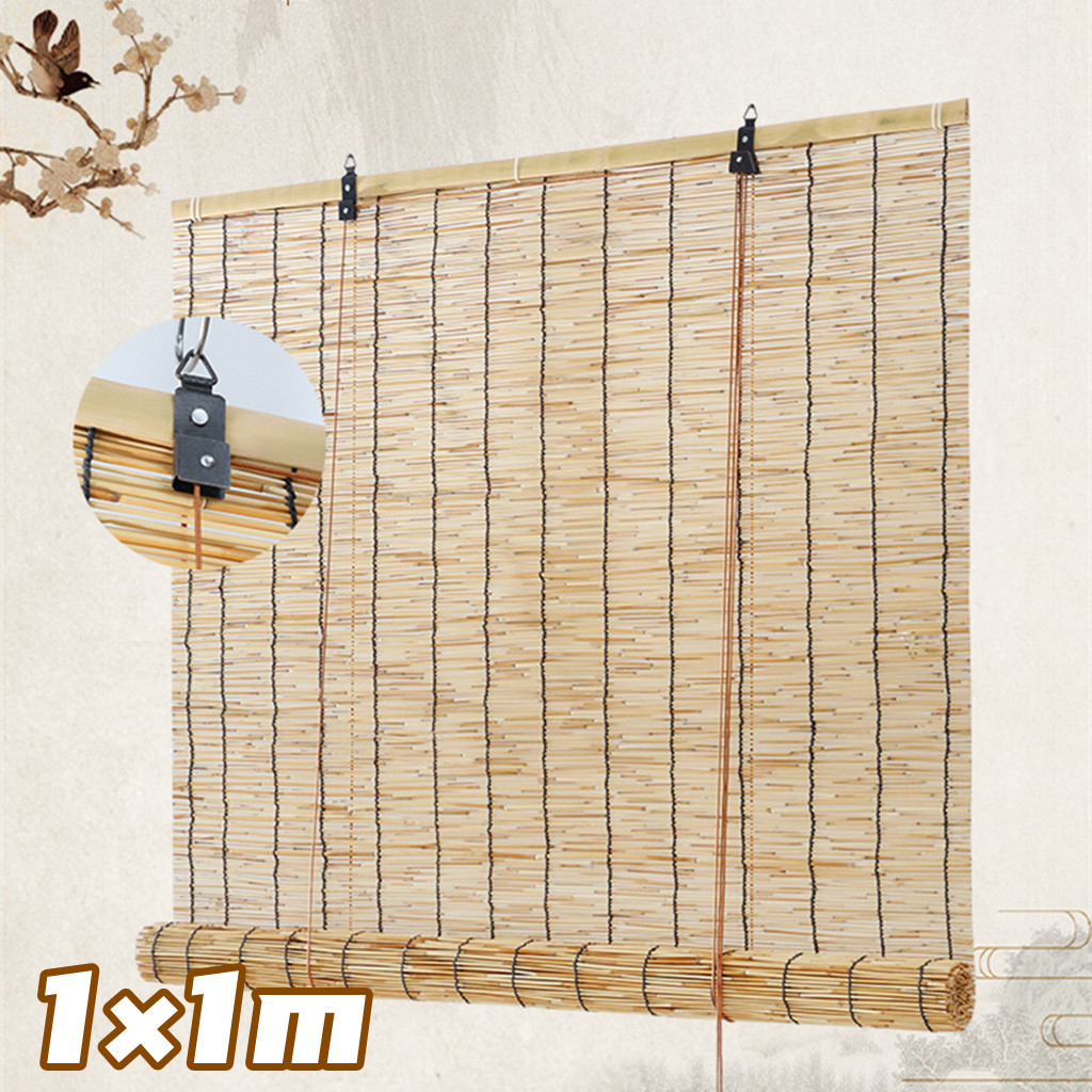 มู่ลี่  L&amp;K(ขายดี)ม่านไม้ไผ่ ม่านหญ้า มู่ลี่ ม่านม้วน ม่านกั้นห้อง ม่านบังแดด ขนาดเล็ก มีสินค้าพร้อมส่ง ส่งออกทันที1เมตรx1เมตร ราคาพิเศษ