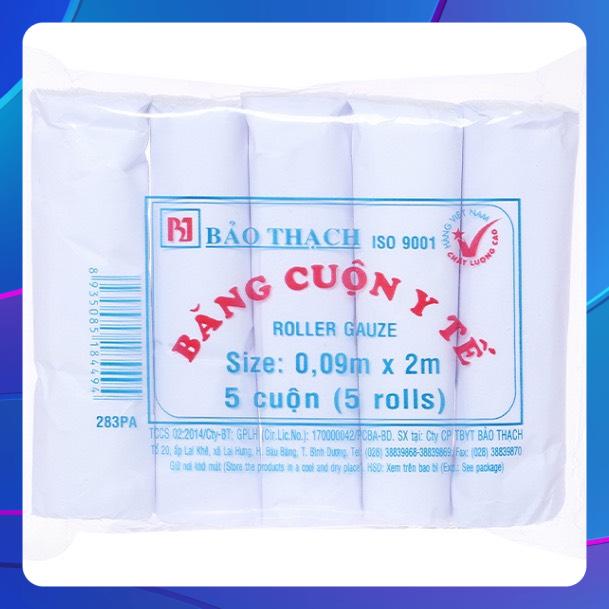 Băng gạc cuộn y tế Bảo Thạch thấm hút cao và nhanh (gói 05 cuộn)