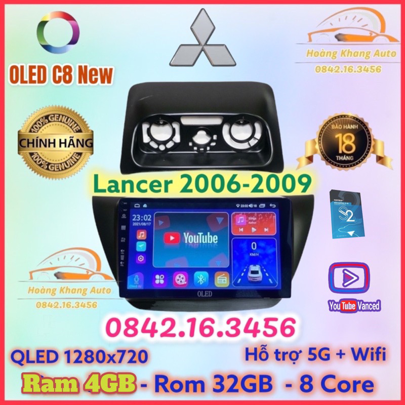 Màn hình android OLED C8 New - OLEDPRO X4 theo xe Lancer 2006 - 2009 kèm dưỡng và jack nguồn zin theo xe !