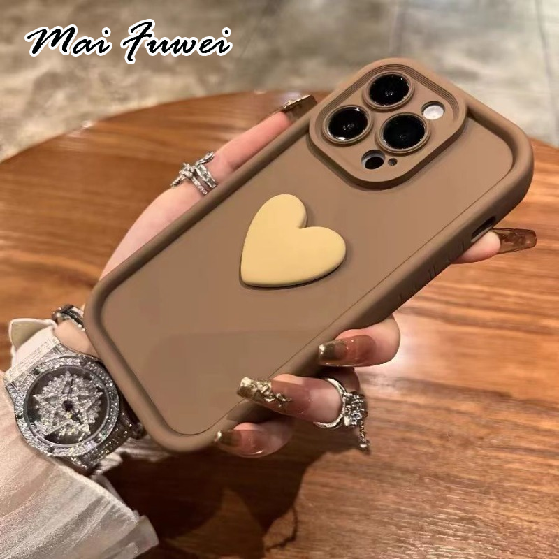 MAIFUWEI โทรศัพท์ problep ทั่วไปสามมิติหัวใจต่อสู้ต่อต้าน S trash/ ฤดูใบไม้ร่วงแบ่งสำหรับ iPhone 7 7พลัส8 8พลัส XS XR 11 12 13 14 15pro บวก PROMAX ราคา 21 บาท*ส่งฟรี