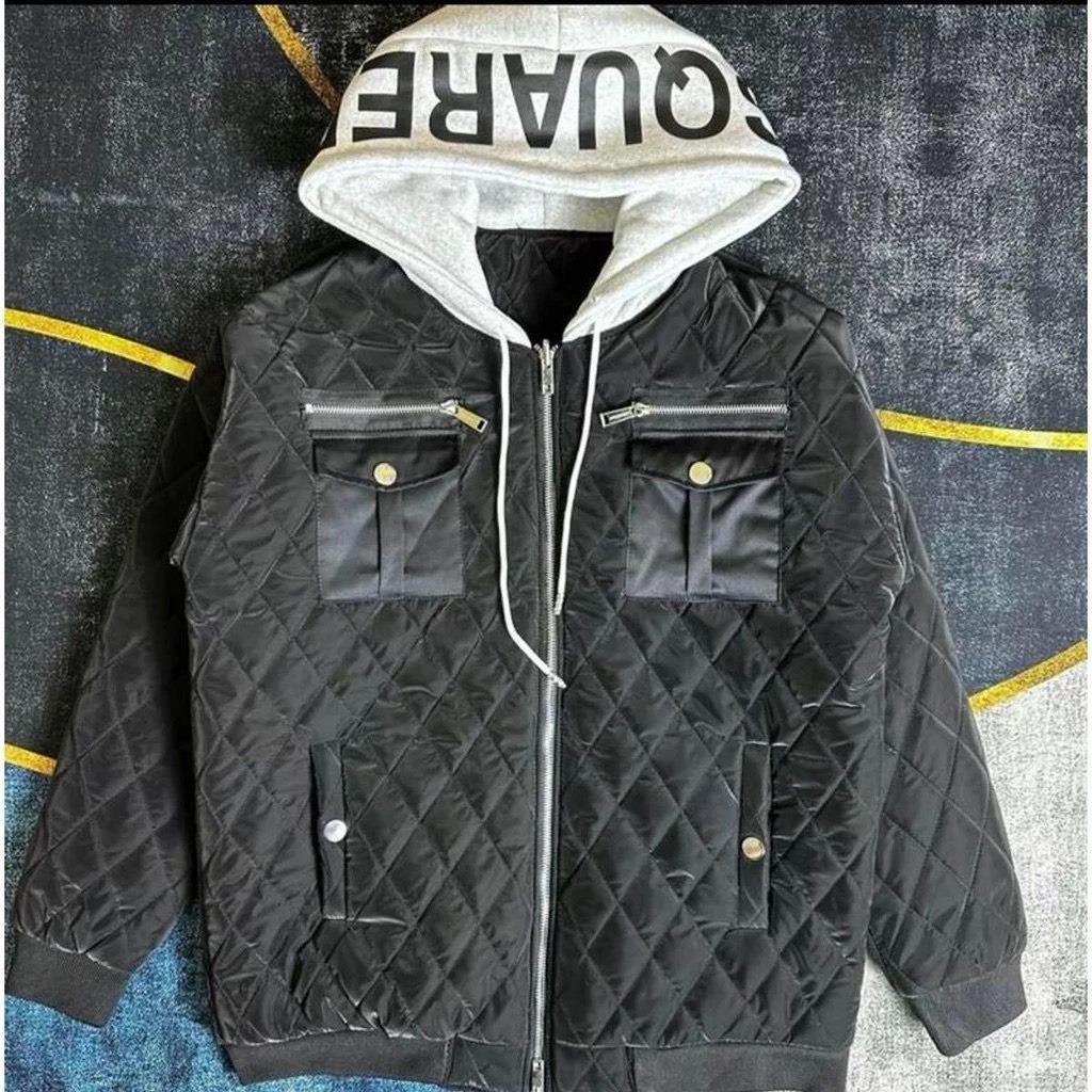  Áo Khoác Phao DSQ Nam Nữ Hàng Đẹp Cao Cấp Phối Mũ Nỉ 2 Lớp Lót Bông Trong Siêu Ấm Cực Đẹp 