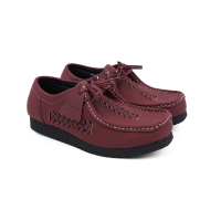Moofeat Verron - Sepatu Kulit Casual Wallabees Pria Wanita Suede Black