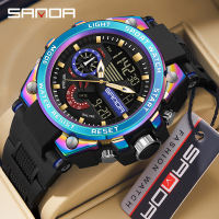 Sanda Mens Digital Fashion Waterproof Outdoor Sports Multifunctional Electronic Watch SD3302