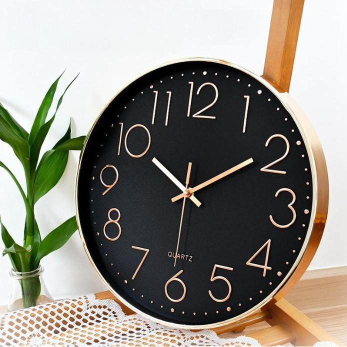 SuperHome.168-นาฬิกาแขวน ขนาด 8 นิ้ว (มี 2 สี) หน้าปัดใหญ่ ตัวเลขใหญ่ เข็มเดินเรียบ ไร้เสียง ประหยัดถ่าน #W-0005