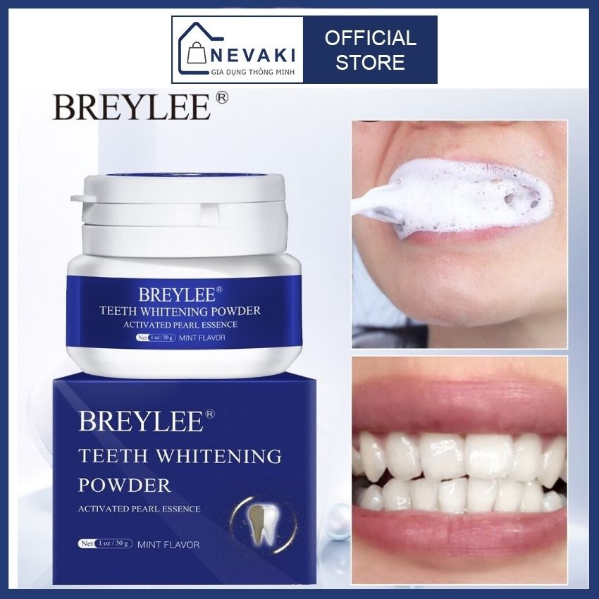 BREYLEE Bột Tẩy Trắng Răng Làm Sạch Răng Khử Mùi Hôi Miệng Teeth Whitening