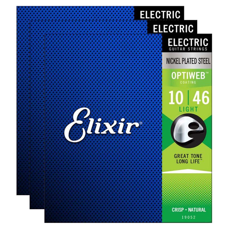 กีตาร์โปร่ง กีตาร์ไฟฟ้า อูคูเลเล่เสียงกังวานใส สายกีตาร์ไฟฟ้า Elixir 19052 Optiweb Light 10-46 ราคา 399 บาท*ส่งฟรี