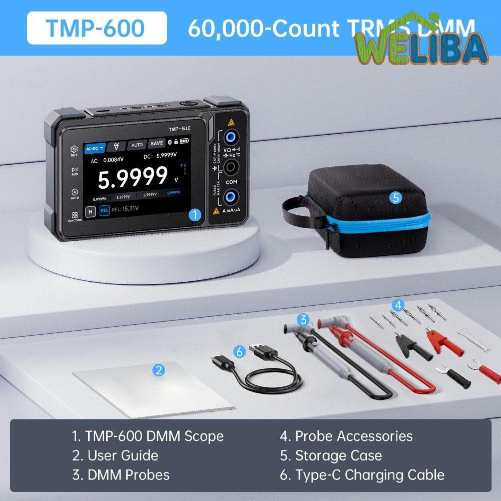 เครื่องมือช่างและอุปกรณ์ปรับปรุงบ้าน WELIBA TMP-610S เครื่องกำเนิดออสซิลโลสโคปแบบมัลติมิเตอร์สำหรับโครงการอิเล็กทรอนิกส์ DIY ไม่ควรพลาดการเปิดตัวผลิตภัณฑ์ ราคา 11,764 บาท*ส่งฟรี