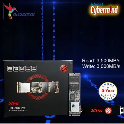 ADATA XPG SX8200 Pro PCIe Gen3x4 M.2 2280 SSD 256GB / 512GB / 1TB / 2TB ( Brought to you by Cybermind )
