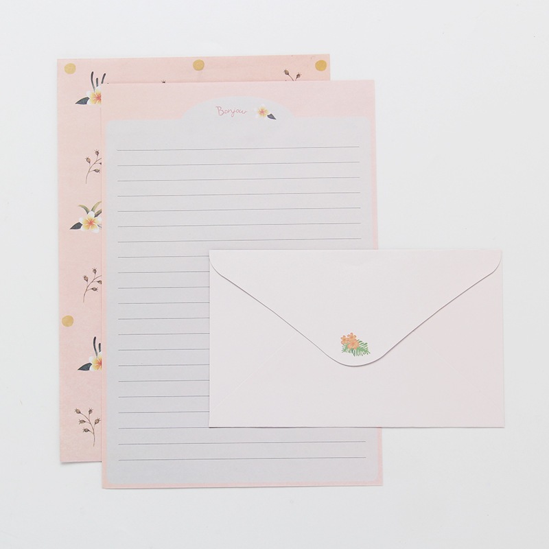 RUMAH KRAVE - Kertas Surat dan Amplop Motif Bunga Laut Letter Envelope