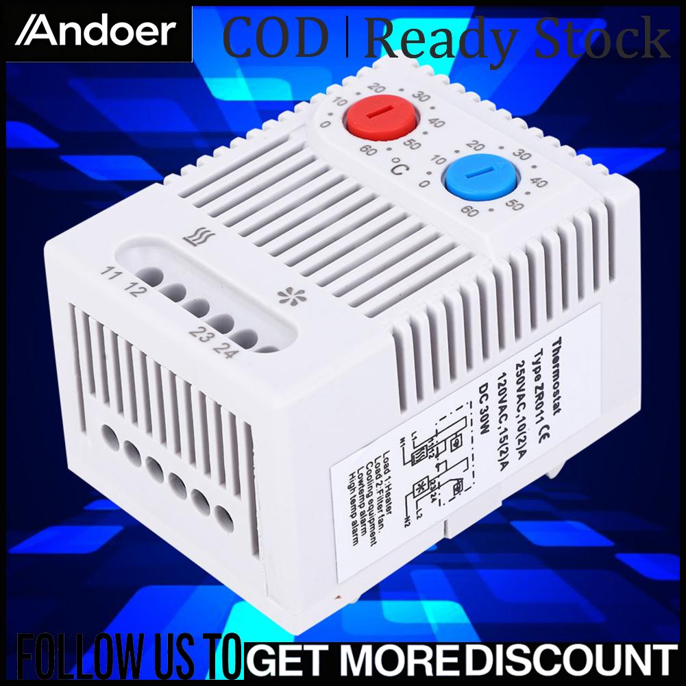 Andoer Bộ điều khiển nhiệt độ Công tắc vỏ PC Bộ điều chỉnh nhiệt cơ học có độ bền cao cho đường ray 35mm Giá 176,000 Đồng*Miễn phí vận chuyển