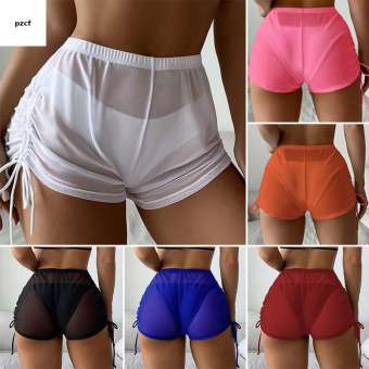 Beach Shorts Beach Shorts Mesh Bikini Cover Swimwear Drawstring Transparent Summer a7e2 Women's