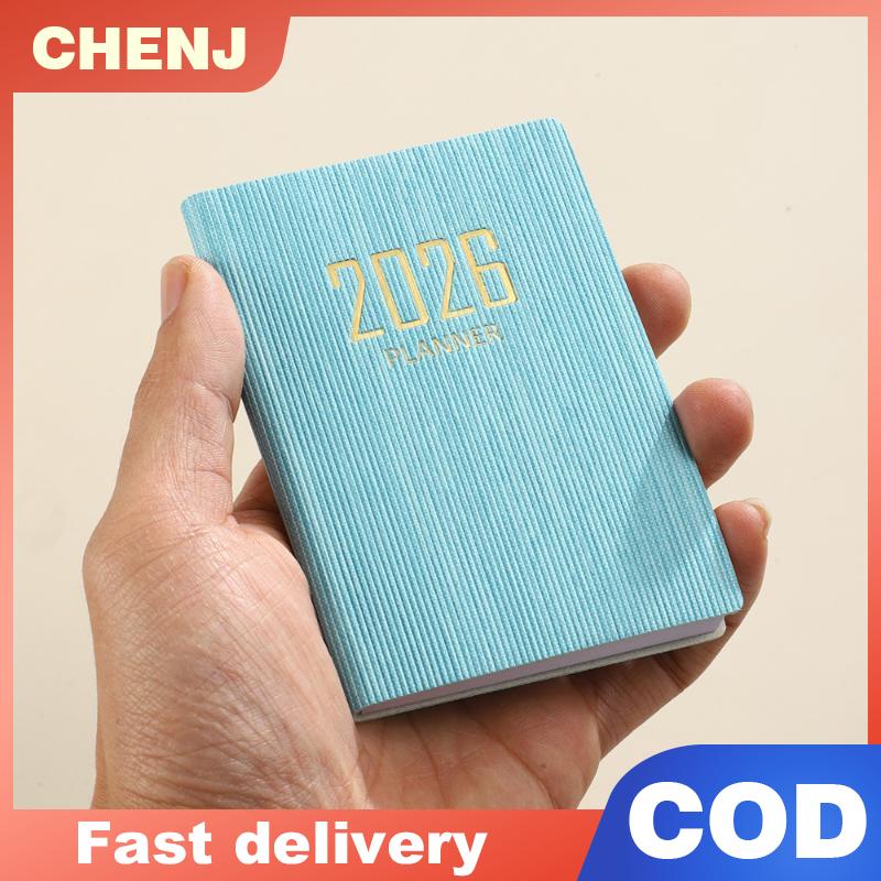 CHENJ A7 2026 English Planner Book Mini Portable Pocket Daily Schedule Book 60 Sheets 120 Page Thin Weekly Calendar Journal Agenda