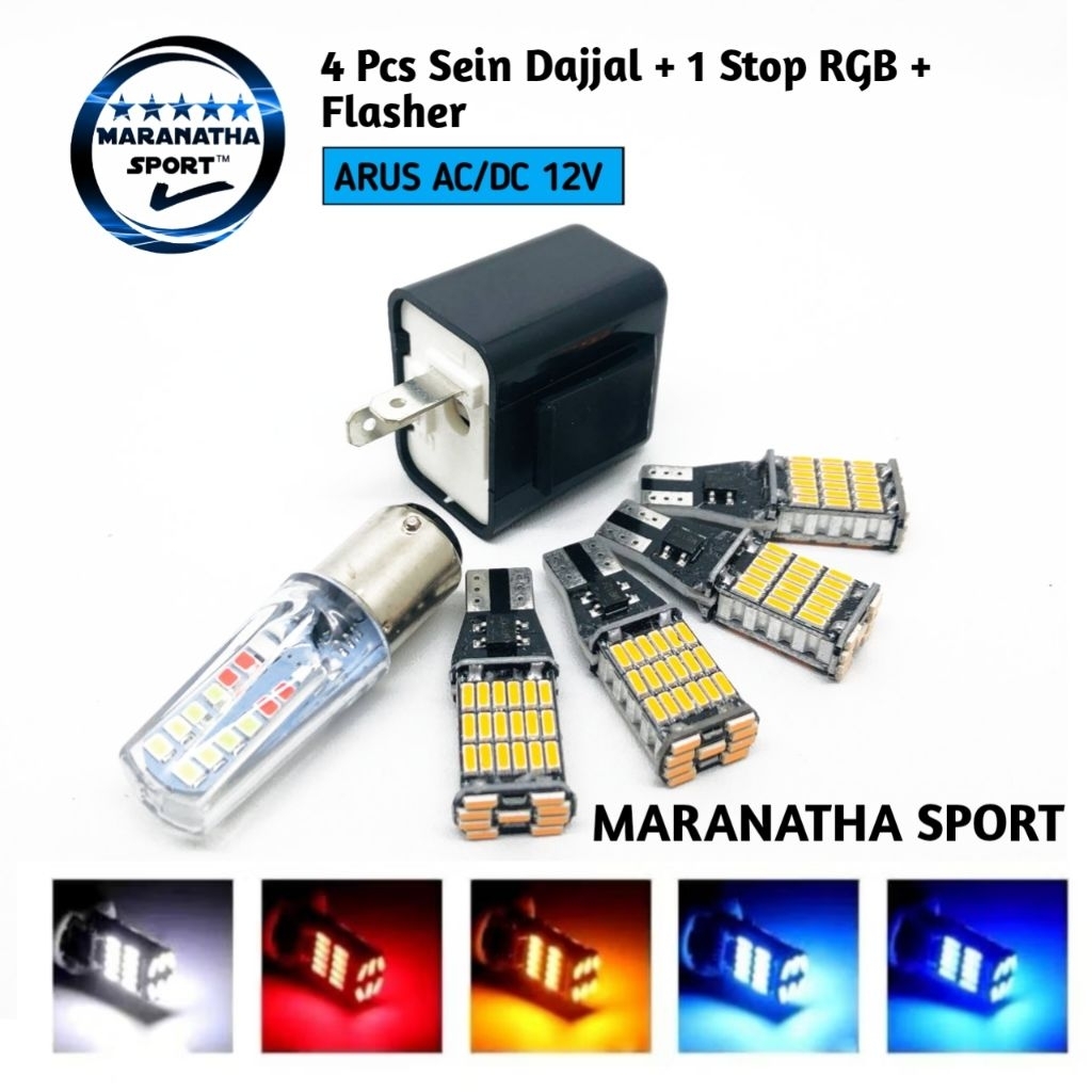 PROMO 4 PCS SEIN DAJJAL 45 LED PLUS STOP REM RGB PLUS FLASHER UNIVERSAL Harga 26,000 rupiah*Gratis Ongkir