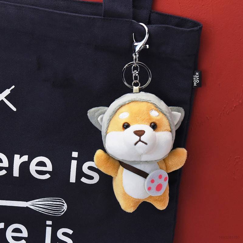 Móc khóa hình cún corgi nhồi bông đáng yêu