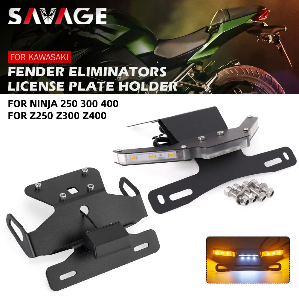 Tấm giấy phép chủ led ánh sáng cho kawasaki z250 z300 z400 ninja 250 300 400 z 300 400 xe máy đuôi tidy fender eliminator
