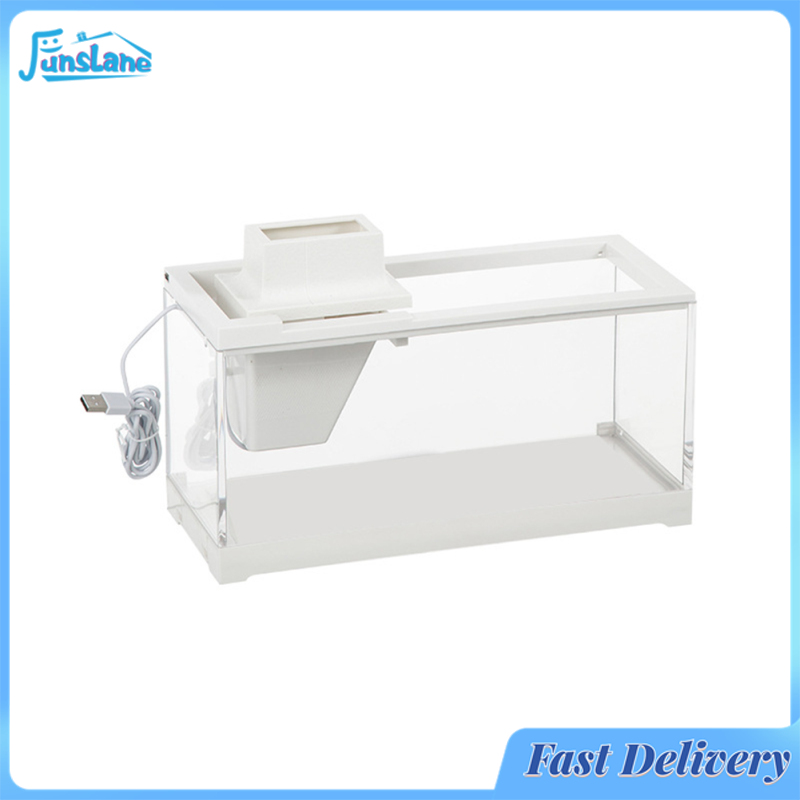 FunsLane Water Flow Small Fish Tank Micro Landscape Creative Filter Mute Fish Tank Office Desktop Home Ornaments Heating Tropical Fish Tiny Fish Tank ราคา 593 บาท*ส่งฟรี