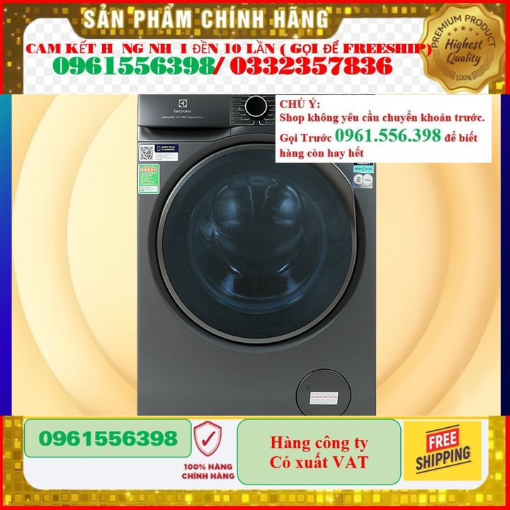 HÀNG CHÍNH HÃNG Máy giặt Electrolux EWF9042R7SB 9Kg Inverter Giặt nhanh