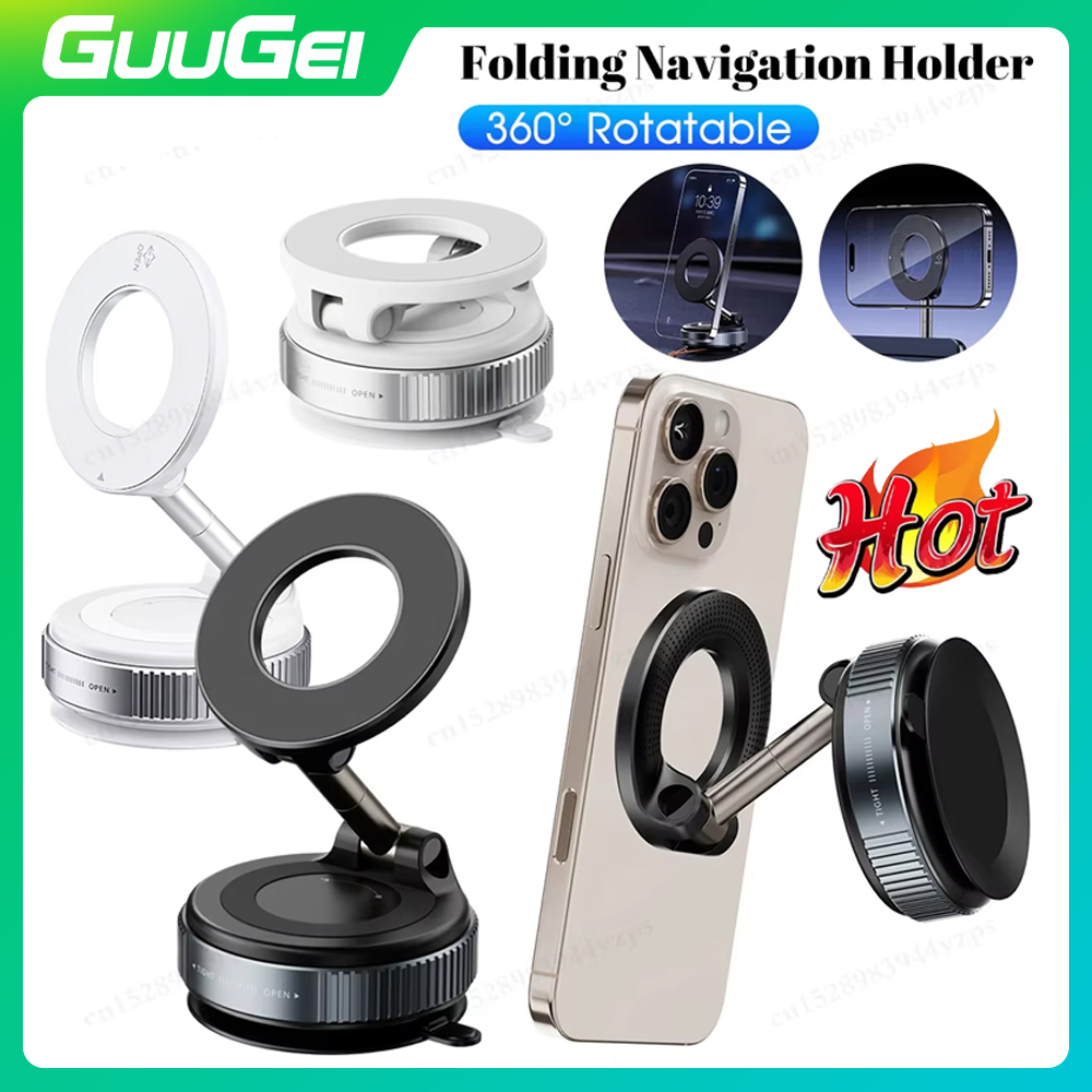 GUUGEI Suction Cup Vacuum Car Bracket 360° Rotatable Foldable Magnetic Phone Holder For Smartphones ราคา 173 บาท*ส่งฟรี