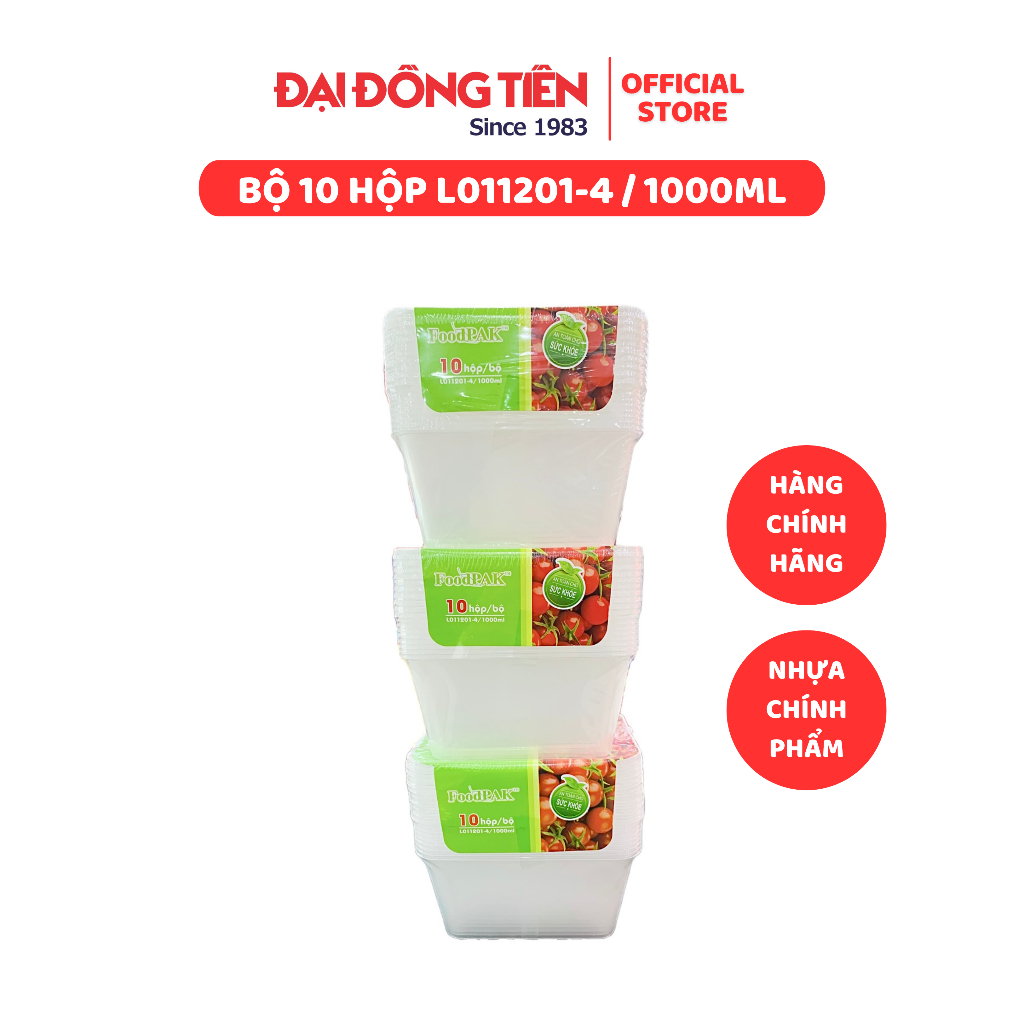 10 Hộp Nhựa Siêu Mỏng Có Nắp 1000ml - L011201-4