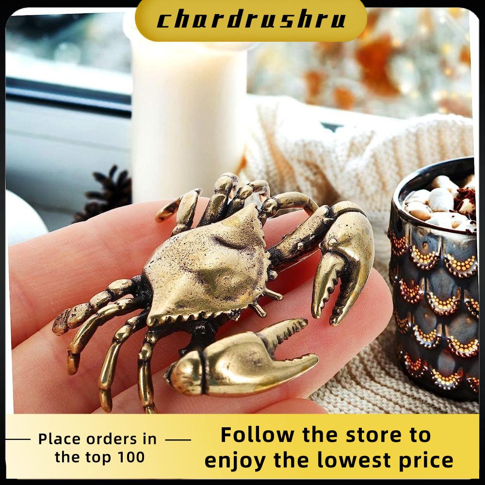 CHARDRUSHRU Cua Tượng cua nhỏ Vàng Đồng thau Trang trí hình con cua Thẩm mỹ Tượng cua Nhà